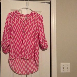 Hot pink chevron shirt